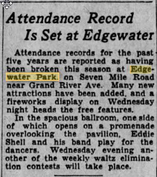 Edgewater Park - PLACE WAS DOING WELL IN 1934